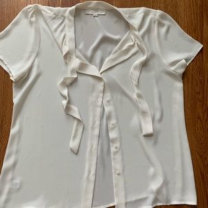 LOFT off white button down blouse